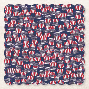 Patriotic Top Hats Paper Coaster