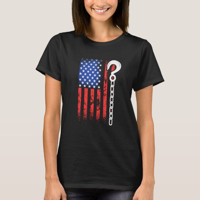 Patriotic Tow Truck Driver American Flag Yellow To T-Shirt (Front)