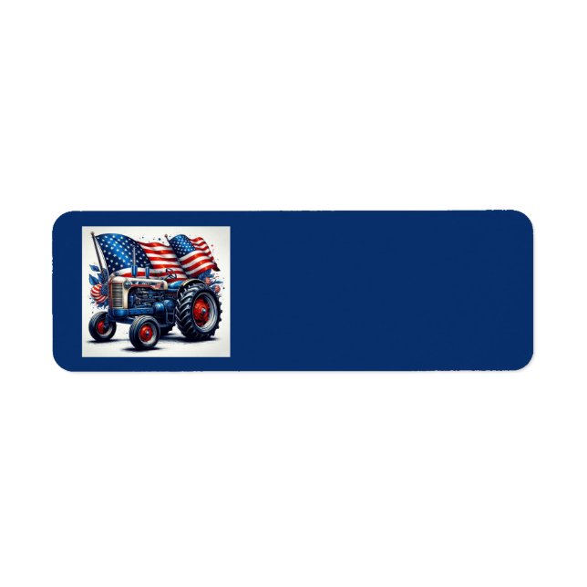 Patriotic Tractor Address Labels (Front)