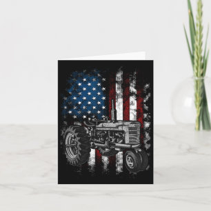 Patriotic Tractor American Flag Tractor Farm Usa F Card