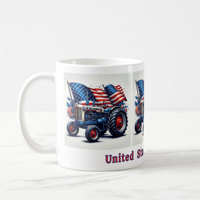 Patriotic Tractor Coffee Mug (Left)