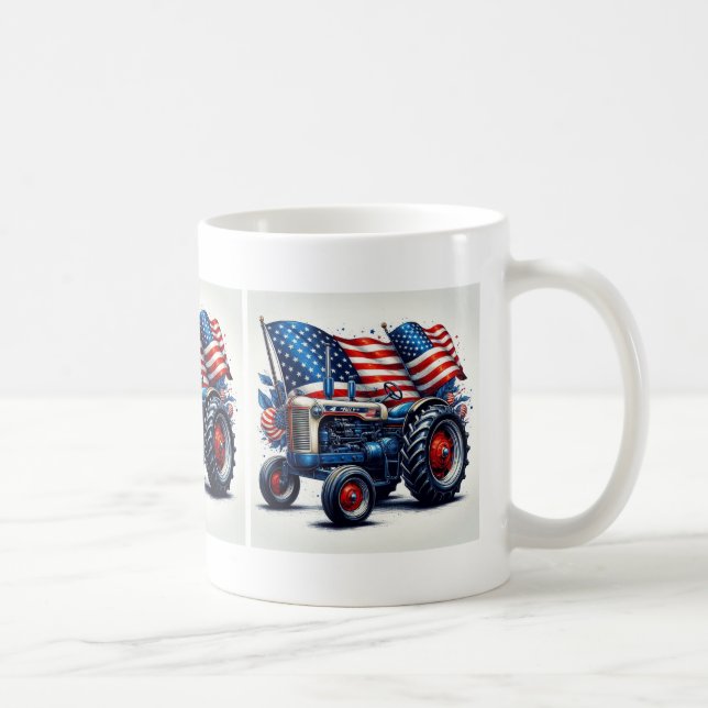 Patriotic Tractor Coffee Mug (Right)