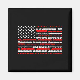 Patriotic Trains Flag For Train Enthusiasts And Ho Magnet