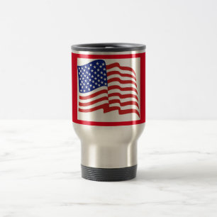 Patriotic Travel/Commuter US Flag Design 14 Oz. Travel Mug