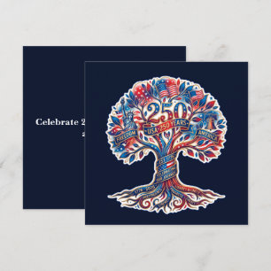 Patriotic Tree for America's 250th anniversary Holiday Card