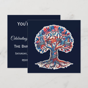 Patriotic Tree for America's 250th anniversary Invitation