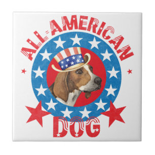 Patriotic Treeing Walker Ceramic Tile