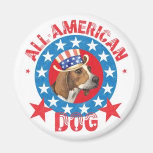 Patriotic Treeing Walker Magnet
