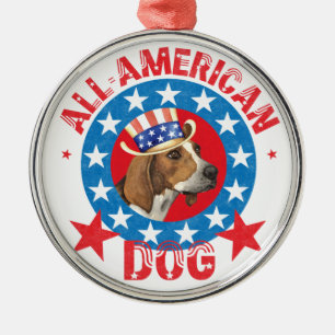 Patriotic Treeing Walker Metal Tree Decoration
