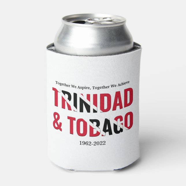 Patriotic TRINIDAD 60th Anniversary Can Cooler (Can Front)