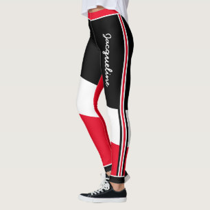 Patriotic Trinidad and Tobago Colours with Name Leggings