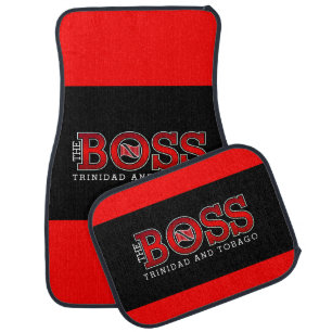 Patriotic Trinidad and Tobago Flag   BOSS on BLACK Car Mat