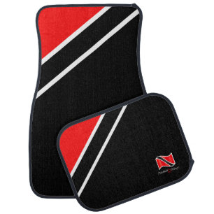 Patriotic Trinidad and Tobago Flag Red White Black Car Mat