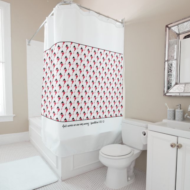 Patriotic TRINIDAD Customised Scripture Shower Curtain (In Situ)