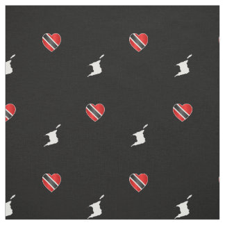 Patriotic Trinidad & Tobago Heart Flag and Map Fabric