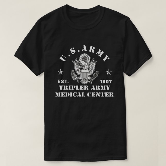Patriotic Tripler Army Medical Centre Hawaii Hi Ar T-Shirt (Design Front)