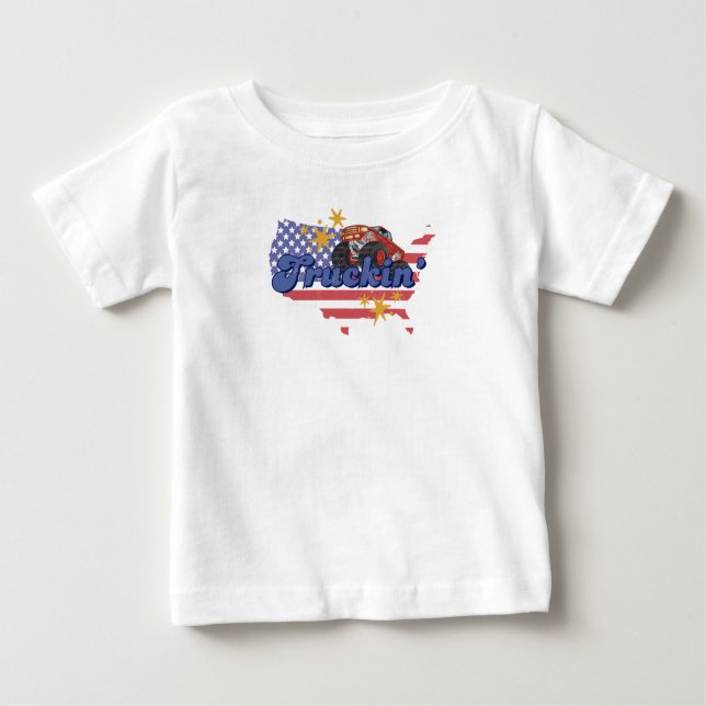 Patriotic Truckin' Baby T-Shirt (Front)