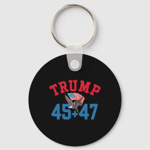 Patriotic Trump 45 And 47 Victory Winner Won Patri Key Ring