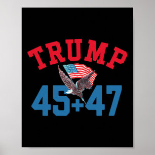 Patriotic Trump 45 And 47 Victory Winner Won Patri Poster