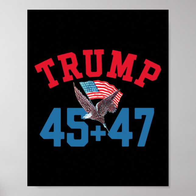 Patriotic Trump 45 And 47 Victory Winner Won Patri Poster (Front)