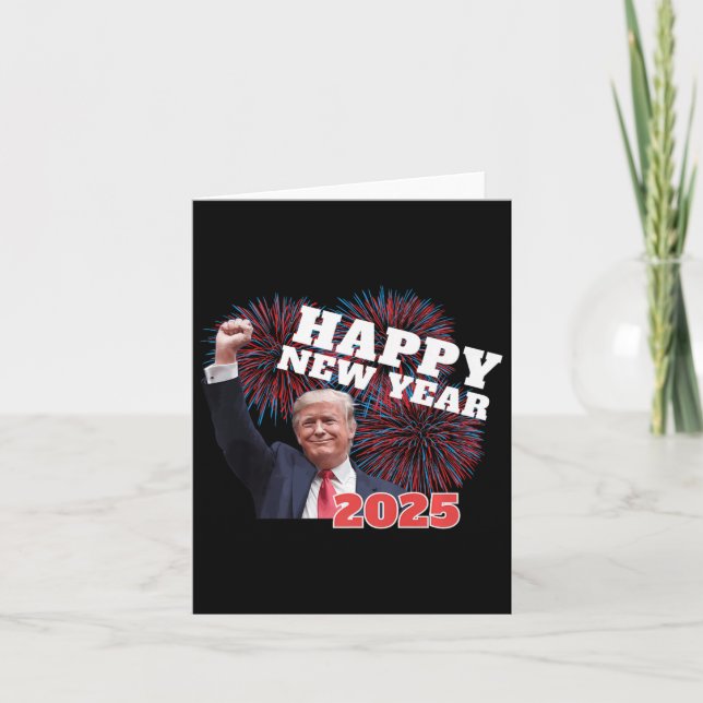 Patriotic Trump Happy New Year 2025 Conservative D Card (Front)