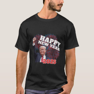 Patriotic Trump Happy New Year 2025 Conservative D T-Shirt