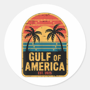 Patriotic Trump Palms Beach Vacation Gulf Of Usa A Classic Round Sticker