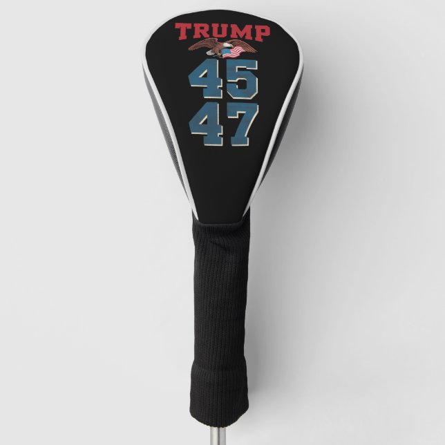 Patriotic Trump Won 45 and 47 Victory Winner Trump Golf Head Cover (Front)