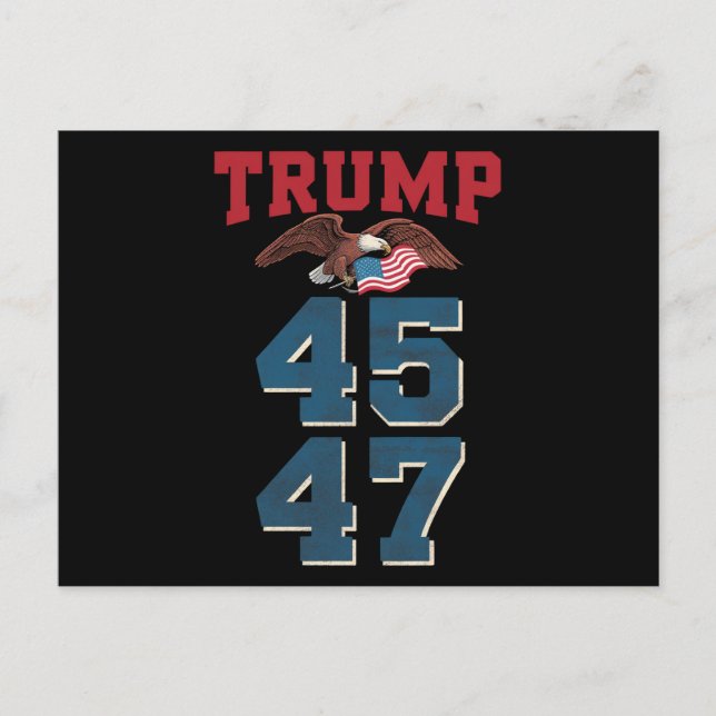 Patriotic Trump Won 45 and 47 Victory Winner Trump Postcard (Front)