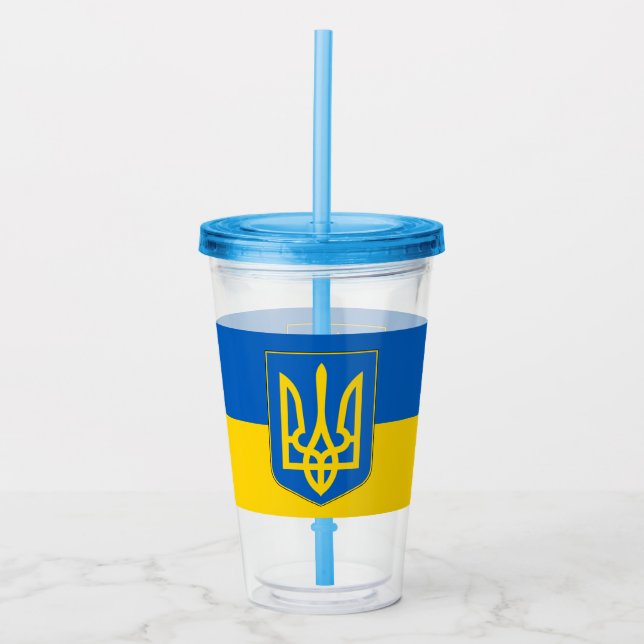 Patriotic Tumbler with flag of Ukraine (Front)