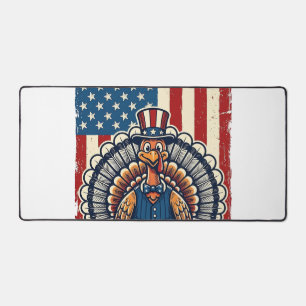 Patriotic Turkey Flag Vintage Engraving Shirt Desi Desk Mat