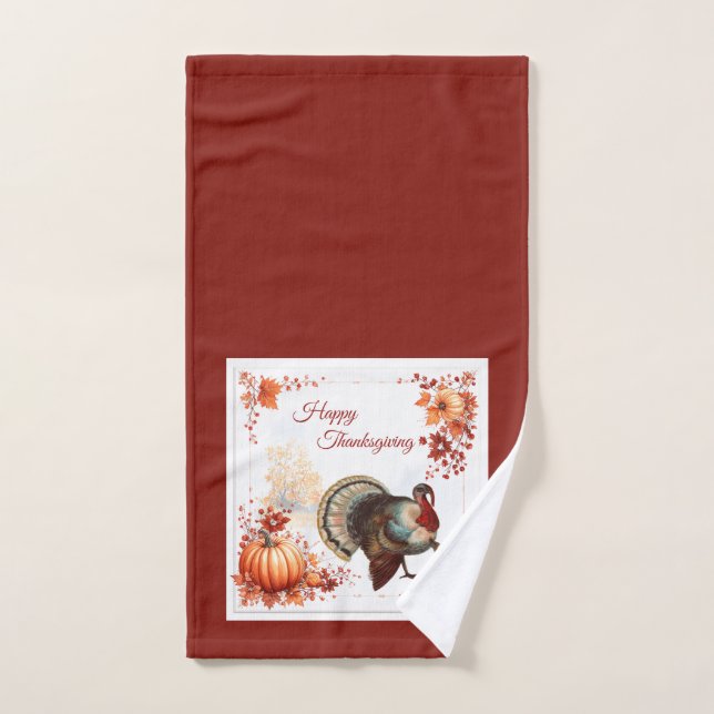 Patriotic Turkey Thanksgiving Hand Towel (Hand Towel)