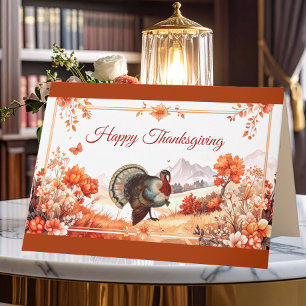 Patriotic Turkey Thanksgiving  Thank You Card