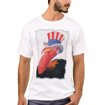 Patriotic Turkey Wearing Stars and Stripes Top Hat