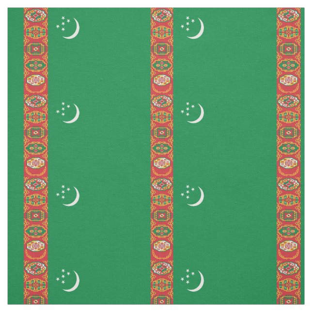 Patriotic Turkmenistan Flag Fabric (Swatch)