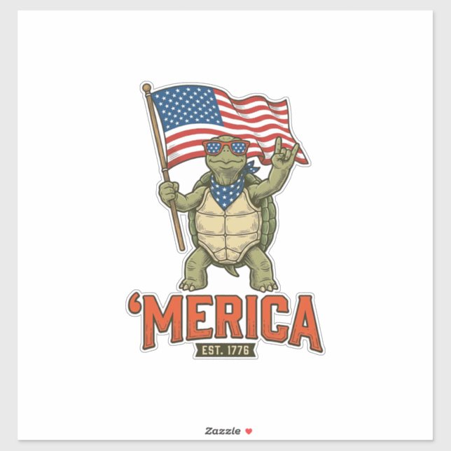 Patriotic Turtle ‘Merica Vintage Vector (Sheet)