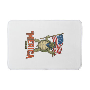 Patriotic Turtle ‘Merica Vintage Vector Bath Mat