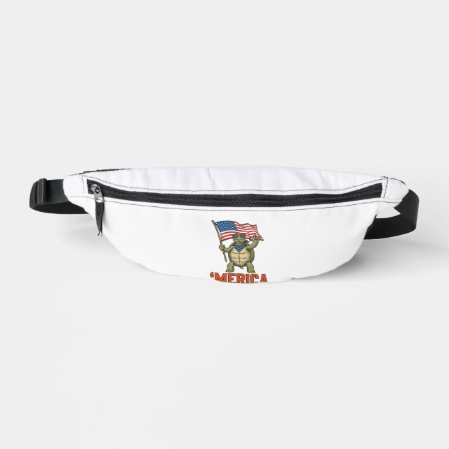 Patriotic Turtle ‘Merica Vintage Vector Bum Bags (Front)