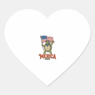 Patriotic Turtle ‘Merica Vintage Vector Heart Sticker