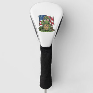 Patriotic Turtle Salute Vector Design_1 Golf Head Cover