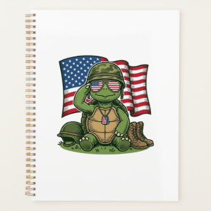 Patriotic Turtle Salute Vector Design_1 Planner