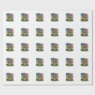 Patriotic Turtle Salute Vector Design_1 Wrapping Paper