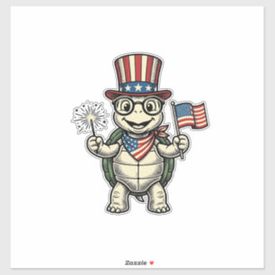 Patriotic Turtle Vintage Engraving Graphic for Whi