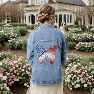 Patriotic U.S. Flag Women's Denim Jacket