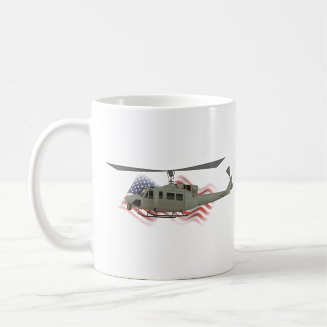 Patriotic UH-1N Iroquois Helicopter Coffee Mug (Left)