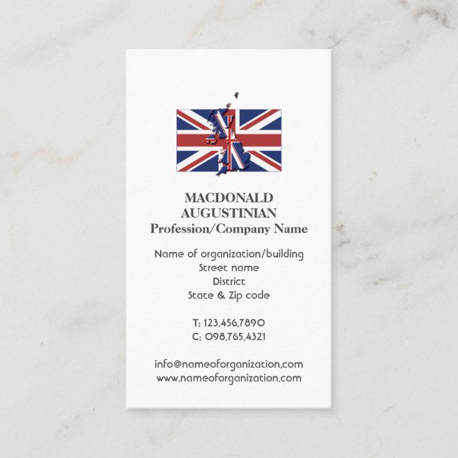 Patriotic UK | UNION JACK | Photo Business Card (Front)