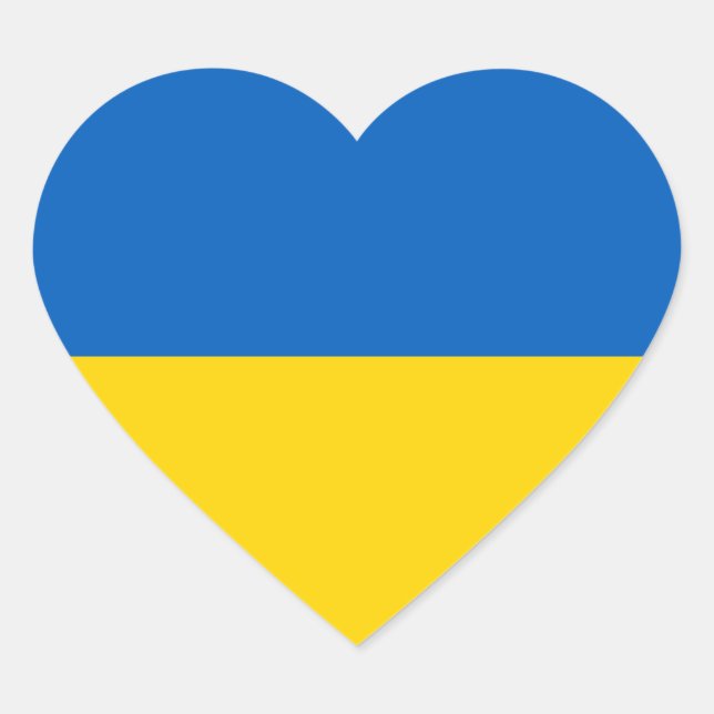 Patriotic Ukraine Flag Heart Sticker (Front)