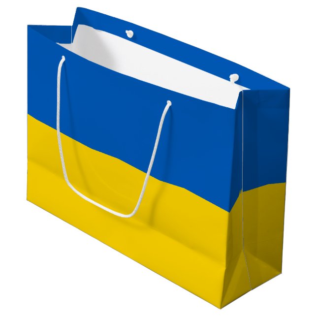 Patriotic Ukraine Flag Large Gift Bag (Front Angled)