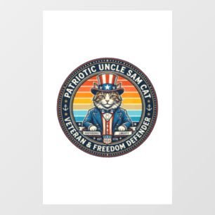 Patriotic Uncle Sam Cat Retro Sunset T-Shirt (2)_1