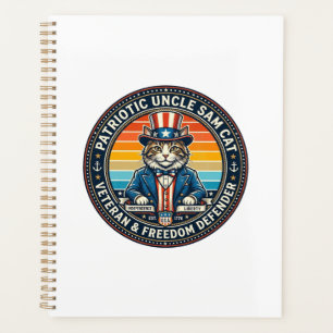 Patriotic Uncle Sam Cat Retro Sunset T-Shirt (2)_1 Planner